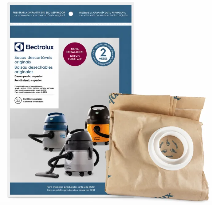 BOLSA PARA ASPIRADORA ELECTROLUX A20810701 COMPATIBLE CON: A10S - A10T - A10 - A13 - AQP10 - GT2000 (BOCAL GRUESO)