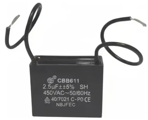 CAPACITOR 2,5MF 450V CUADRADO CON CABLE
