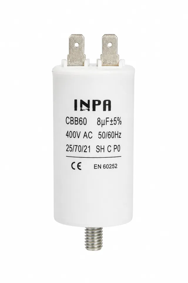 CAPACITOR PLASTICO DE 8UF CON TUERCA