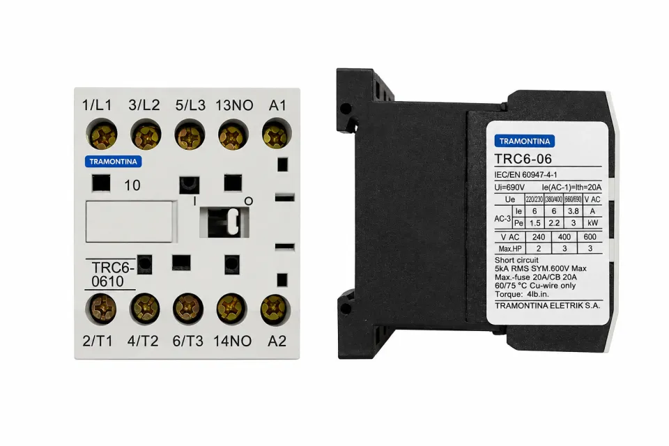 CONTACTOR TRIPOLAR PARA BAÑO MARIA TRAMONTINA TRC6-06