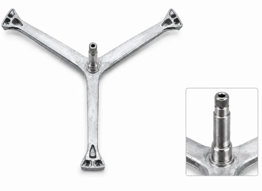 CRUCETA PARA LAVARROPAS MIDEA / TOKIO CECILIA CLEAN DE 6KG 1000RPM (EJE ESTRIADO / 2 TORNILLOS) RULEMAN: 6203-6204 RETEN: 25X50.7X10/12