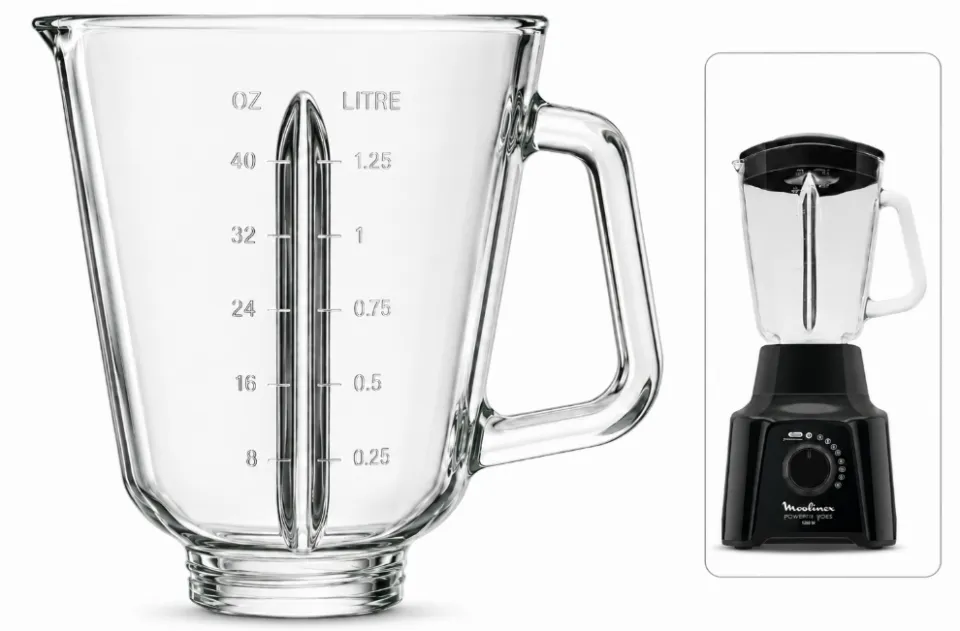 JARRA DE LICUADORA MOULINEX POWERMIX GLASS 550W DE VIDRIO MODELO: LN289855
