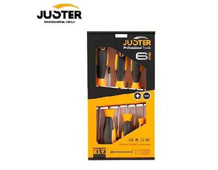 JUEGO DE DESTORNILLADOR DE 6 PIEZAS MANGO DE GOMA JUSTER (JLD13001)