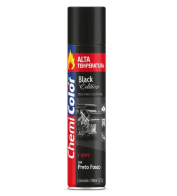 PINTURA EN AEROSOL CHEMI PARA ALTA TEMPERATURA COLOR NEGRO 350ML