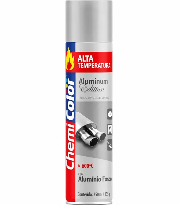 PINTURA EN AEROSOL CHEMI PARA ALTA TEMPERATURA COLOR ALUMINIO 350ML