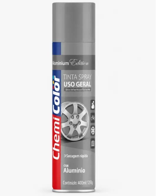 PINTURA EN AEROSOL CHEMI BRILLANTE COLOR ALUMINIO 400ML