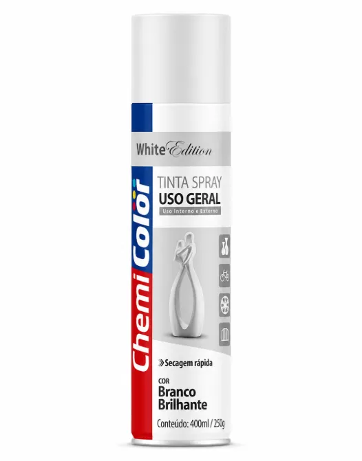 PINTURA EN AEROSOL CHEMI BRILLANTE COLOR BLANCO 400ML