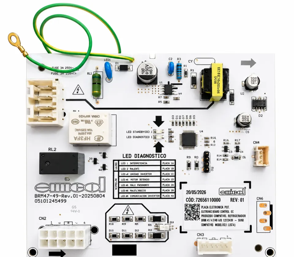 PLACA ELECTRONICA APOLLO EMICOL MODELOS COMPATIBLES: BRM47 / BRM49 CODIGOS COMPATIBLES: 326061171