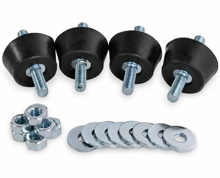 TACOS DE GOMA ANTI VIBRACION PARA AIRE ACONDICIONADO X 4 UNIDADES CON ACCESORIOS