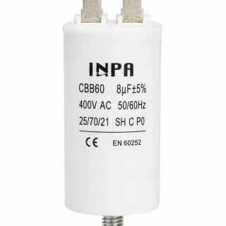 CAPACITOR PLASTICO DE 8UF CON TUERCA