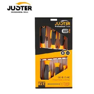 JUEGO DE DESTORNILLADOR DE 6 PIEZAS MANGO DE GOMA JUSTER (JLD13001)