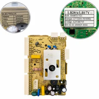 PLACA ORIGINAL PARA LAVARROPAS ELECTROLUX MODELO: LB20A / LB17Y CODIGO: A23186745 / 15654802