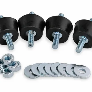 TACOS DE GOMA ANTI VIBRACION PARA AIRE ACONDICIONADO X 4 UNIDADES CON ACCESORIOS