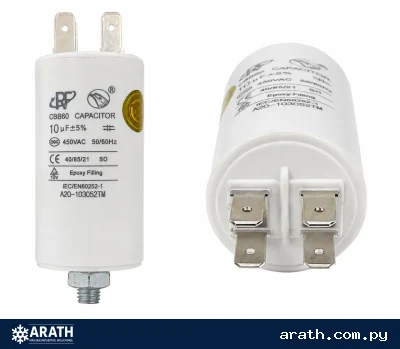 CAPACITOR PLASTICO DE 10UF CON TUERCA
