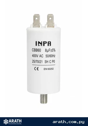 CAPACITOR PLASTICO DE 8UF CON TUERCA
