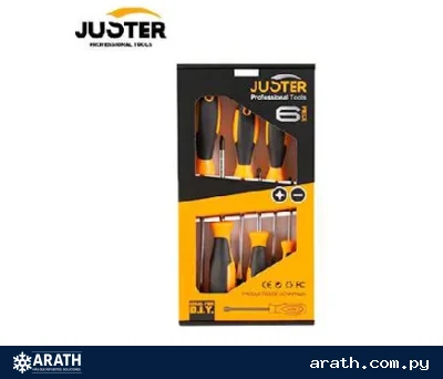 JUEGO DE DESTORNILLADOR DE 6 PIEZAS MANGO DE GOMA JUSTER (JLD13001)