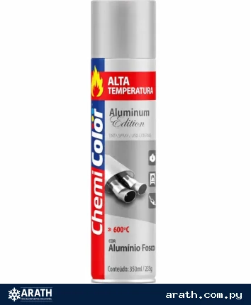 PINTURA EN AEROSOL CHEMI PARA ALTA TEMPERATURA COLOR ALUMINIO 350ML