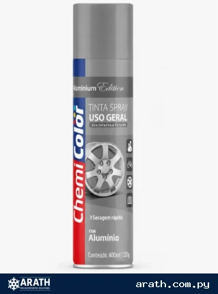 PINTURA EN AEROSOL CHEMI BRILLANTE COLOR ALUMINIO 400ML