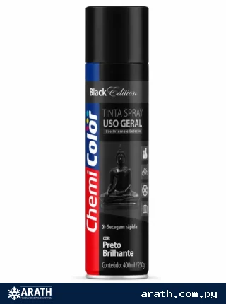 PINTURA EN AEROSOL CHEMI BRILLANTE COLOR NEGRO 400ML