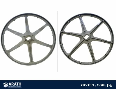 POLEA DE METAL PARA LAVARROPAS CON AGUJERO CUADRADO PARA VARIOS MODELOS