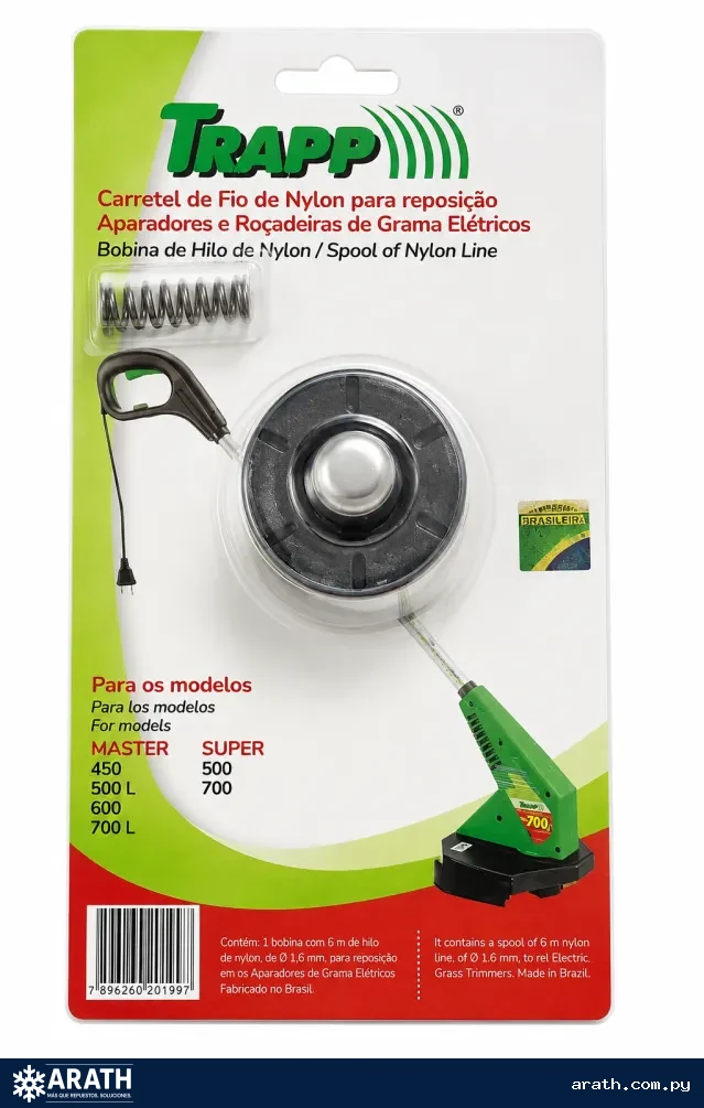 BASE CARRETEL+RESORTE PARA BORDEADORA TRAPP MASTER 450/600/500L/700L