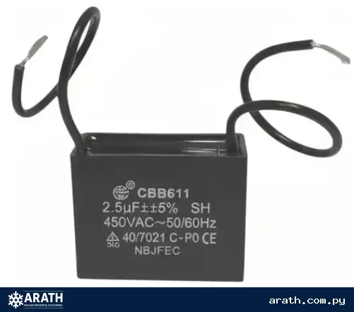 CAPACITOR 2,5MF 450V CUADRADO CON CABLE