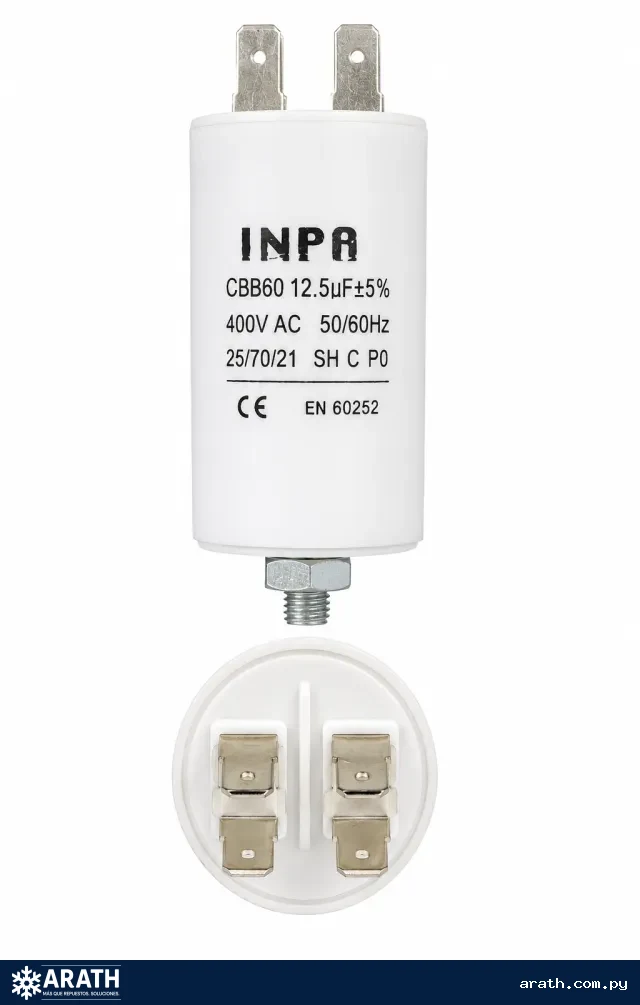 CAPACITOR PLASTICO DE 12.5UF CON TUERCA