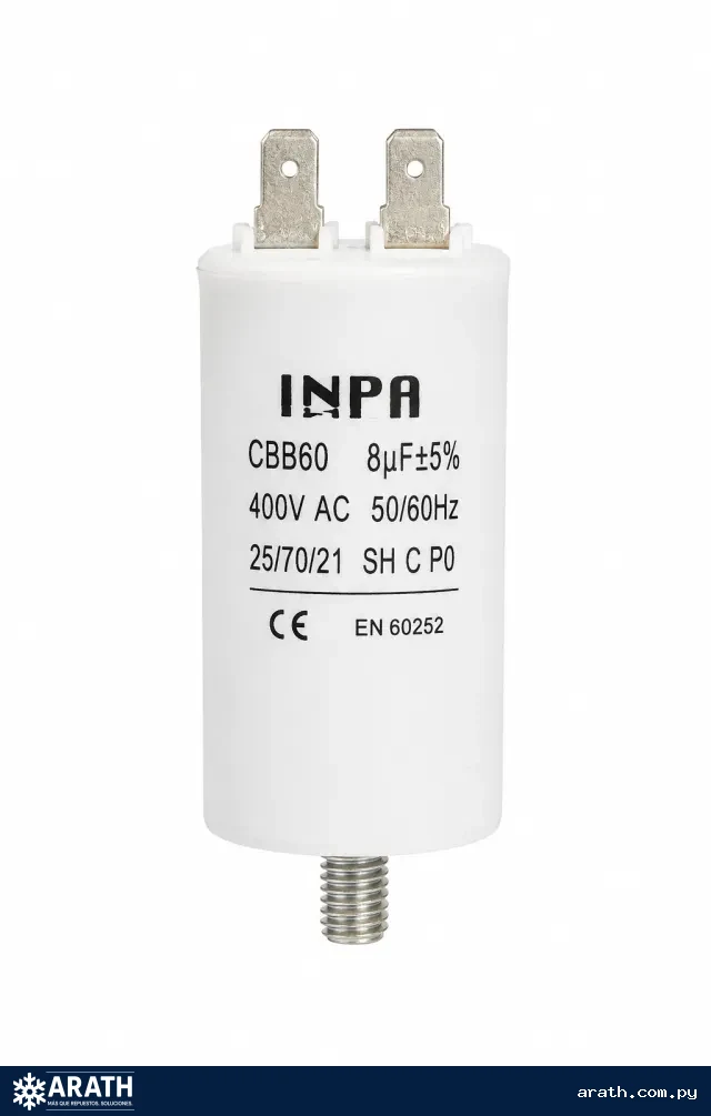 CAPACITOR PLASTICO DE 8UF CON TUERCA