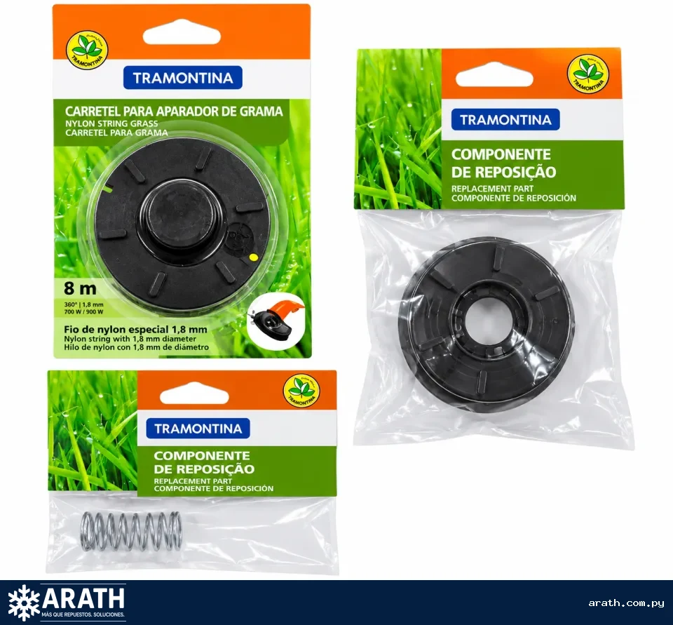 CARRETEL-TAPA Y RESORTE PARA BORDEADORA TRAMONTINA 1.8MM 78799 1000-1500