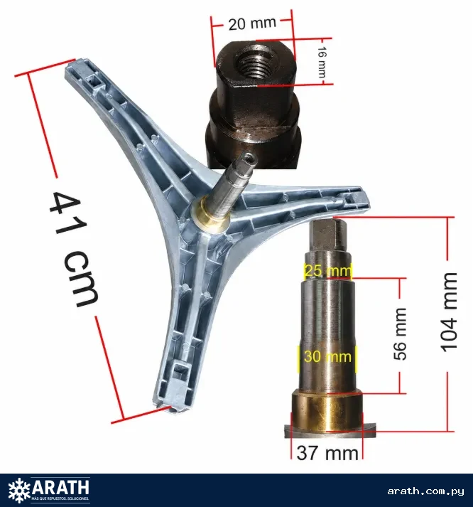 CRUCETA PARA LAVARROPAS MABE RULEMAN: 6205-6206 RETEN: 37X66X10