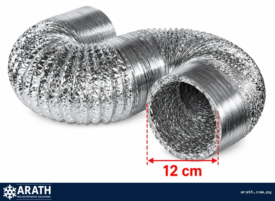 DUCTO FLEXIBLE DE ALUMINIO 12CM DE 3MTS