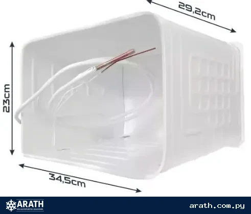 EVAPORADOR PARA HELADERA DE 240LTS 34,5CM DE LARGO - 29,2CM DE ANCHO - 23CM DE ALTO