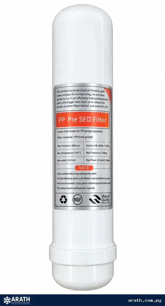 FILTRO CARTUCHO PARA AGUA T33 PP SED FILTER A ROSCA 1/4