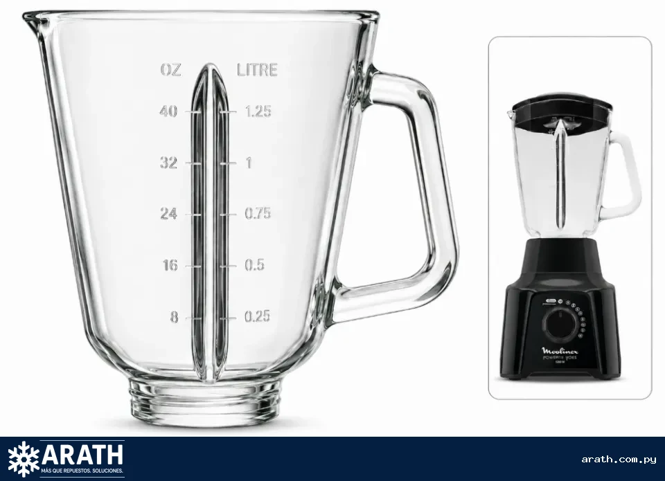 JARRA DE LICUADORA MOULINEX POWERMIX GLASS 550W DE VIDRIO MODELO: LN289855
