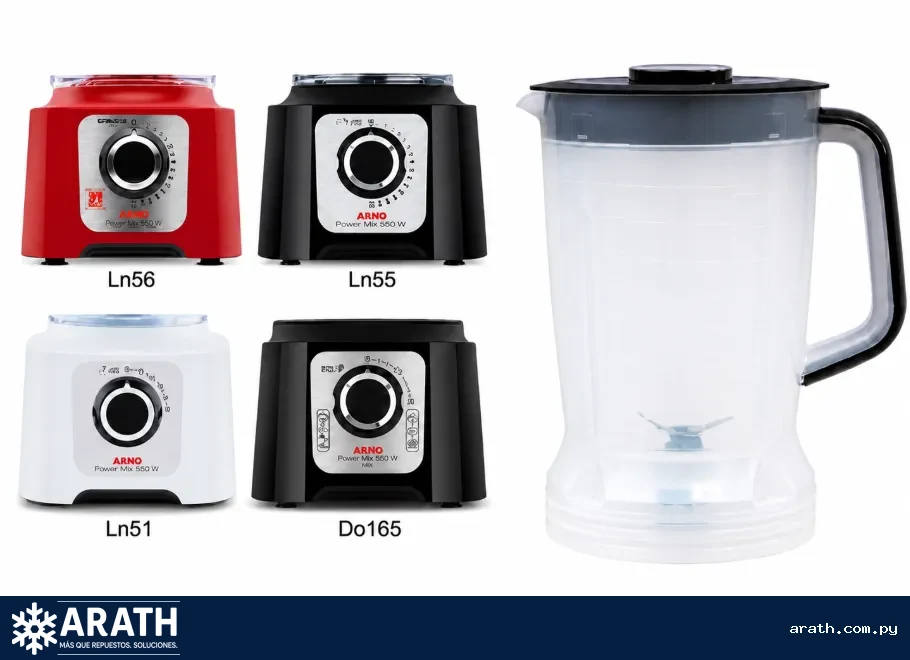 JARRA PARA LICUADORA ARNO POWER MAX 1000/ POWER MAX 700 Y ARNO MULTI CHEF 600W 4 EN 1. TRASLUCIDO