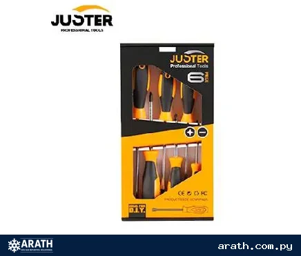 JUEGO DE DESTORNILLADOR DE 6 PIEZAS MANGO DE GOMA JUSTER (JLD13001)