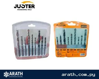 JUEGO DE MECHA PARA MADERA, CONCRETO Y  METAL DE 9 PIEZAS JUSTER (J58009)