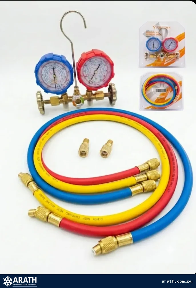 MANOMETRO PARA R134-R22-R404-R410 CON ADAPTADOR - COOLTECH