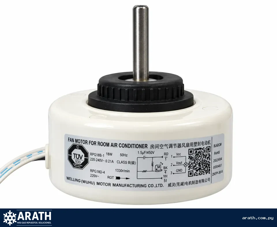 MOTOR EVAPORADOR PARA SPLIT 18W IZQ.