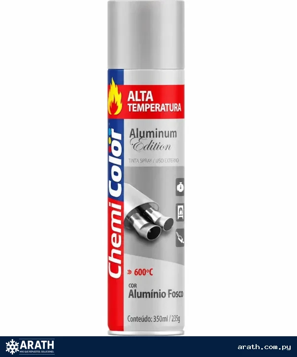PINTURA EN AEROSOL CHEMI PARA ALTA TEMPERATURA COLOR ALUMINIO 350ML