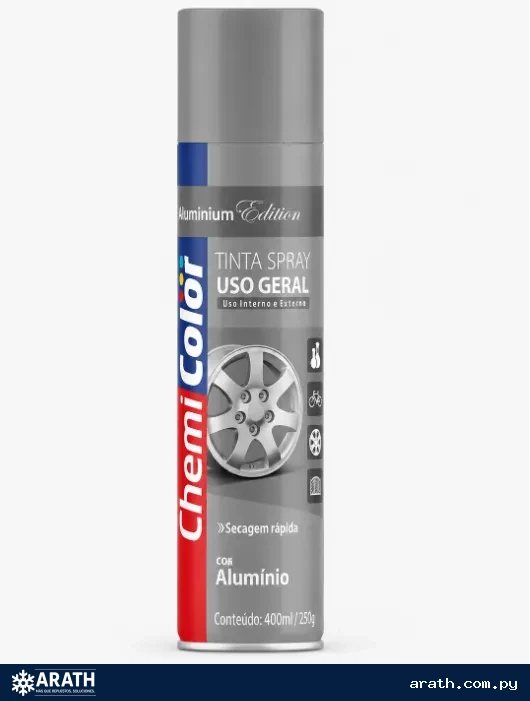 PINTURA EN AEROSOL CHEMI BRILLANTE COLOR ALUMINIO 400ML