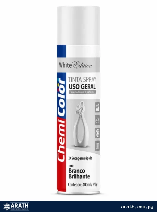 PINTURA EN AEROSOL CHEMI BRILLANTE COLOR BLANCO 400ML