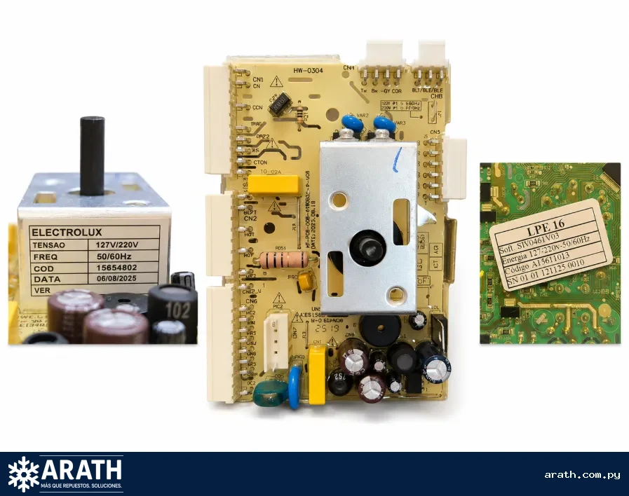 PLACA ORIGINAL PARA LAVARROPAS ELECTROLUX MODELO: LPE16 A13611013 / 15654802
