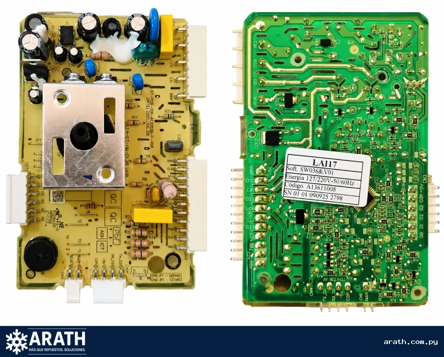 PLACA ORIGINAL PARA LAVARROPAS ELECTROLUX MODELO: L22IY / LAI17 CODIGO: A13611005