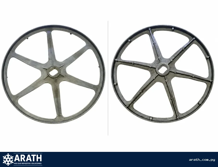 POLEA DE METAL PARA LAVARROPAS CON AGUJERO CUADRADO PARA VARIOS MODELOS