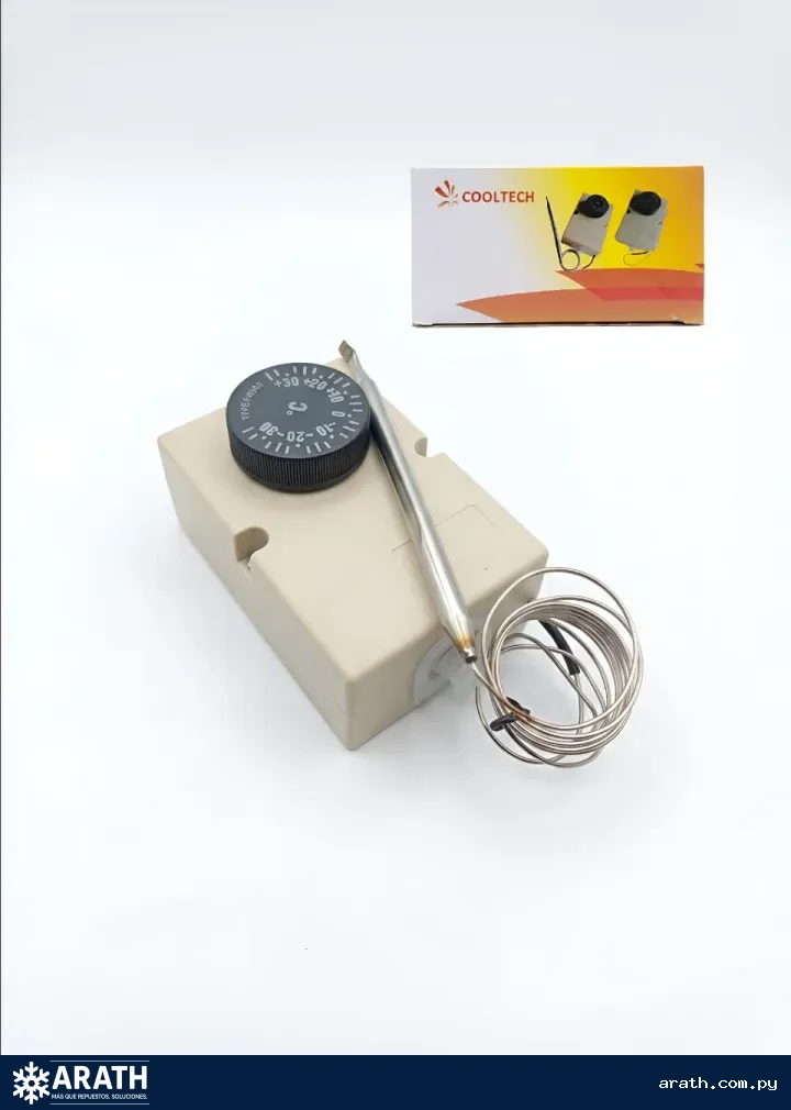 TERMOSTATO AMBIENTE BULBO LARGO PARA HELADERA/CONGELADOR COOLTECH +30 -30