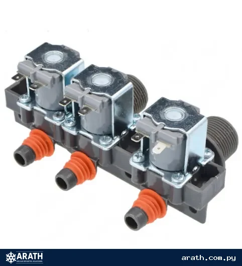 VALVULA DE ENTRADA DE AGUA PARA LAVARROPAS SAMSUNG 3 VIAS NARANJA