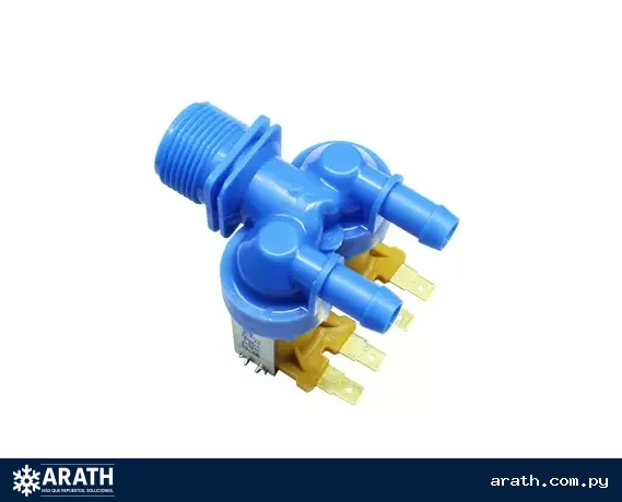 VALVULA DE ENTRADA DE AGUA DOBLE RECTO EVA09 AZUL SIN SOPORTE COMPATIBLE: ELECTROLUX LTE08 | LT09b | LTP10 | LTP16